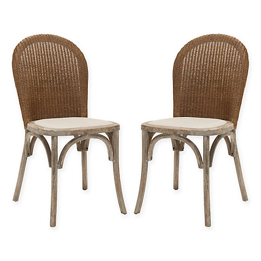 Safavieh Kioni Rattan Side Chairs In, Hickory Chair Mercer Dining Table