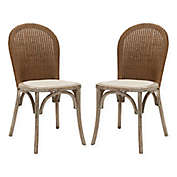 Safavieh Kioni Rattan Side Chairs in Taupe (Set of 2)