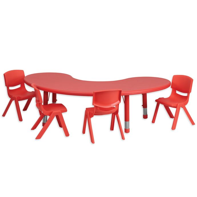 Flash Furniture Half Moon Activity Table With 4 Stackable