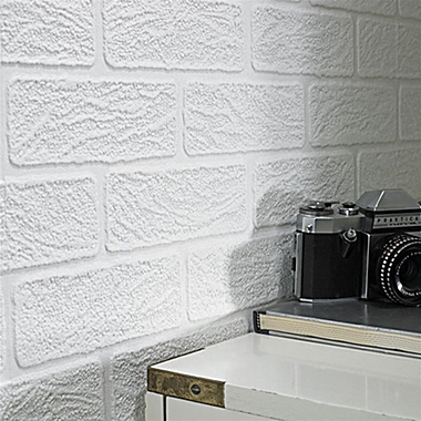 Graham &amp; Brown Brick Paintable Wallpaper in White. View a larger version of this product image.