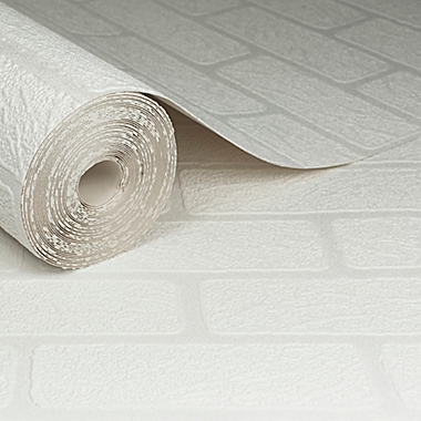 Graham &amp; Brown Brick Paintable Wallpaper in White. View a larger version of this product image.