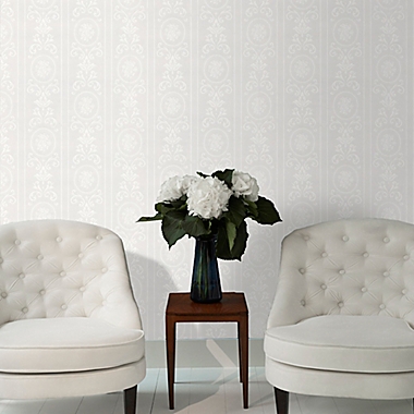 Graham & Brown Cameo Stripe Paintable Wallpaper in White | Bed Bath & Beyond
