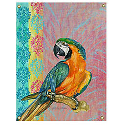 Breezy Palms Motif Parrot 26-Inch x 36-Inch All-Weather Canvas Wall Art