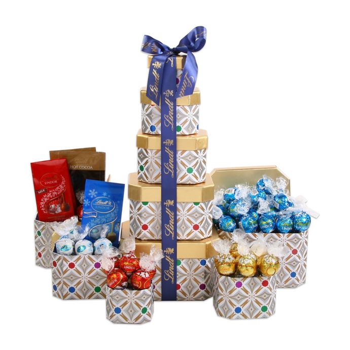 Lindt Tower Gift Baskets In Silver/Gold | Bed Bath &Amp; Beyond
