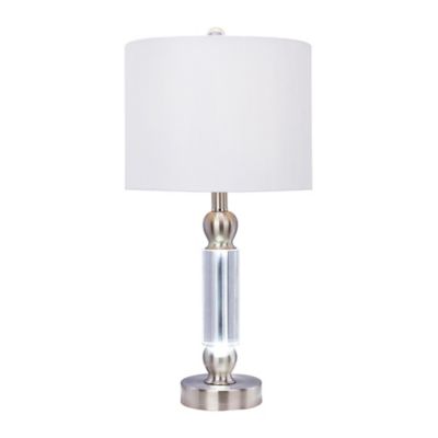 Fangio Lighting Modern Crystal and Metal Table Lamp with LED Nightlight