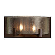 Varaluz&reg; Firefly 2-Light Wall Mount Bath Light in Bronze with Glass Shade
