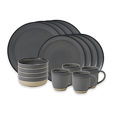 ED Ellen DeGeneres Crafted by Royal Doulton&reg; Brushed Glaze 16-Piece Dinnerware Set in Grey. View a larger version of this product image.