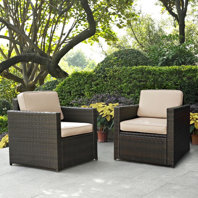 Crosley Palm Harbor Outdoor Wicker Arm Chairs Set Of 2 Bed Bath Beyond