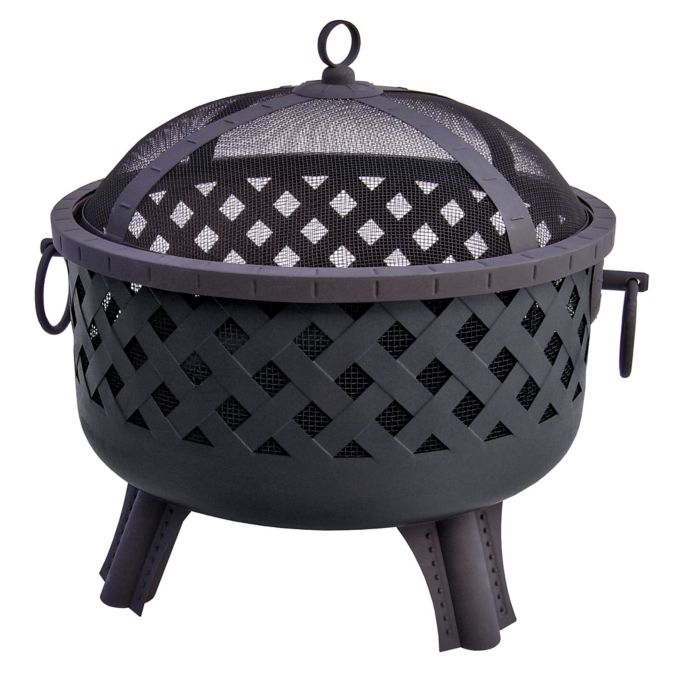 Landmann Usa Garden Lights Baton Rouge Fire Pit In Black Bed