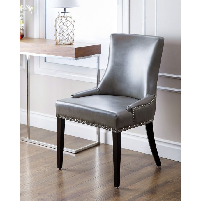 Maxine Leather Dining Chair in Grey | Bed Bath & Beyond on {keyword}