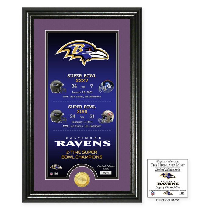 NFL Baltimore Ravens Limited Edition Super Bowl Legacy Framed Wall Art