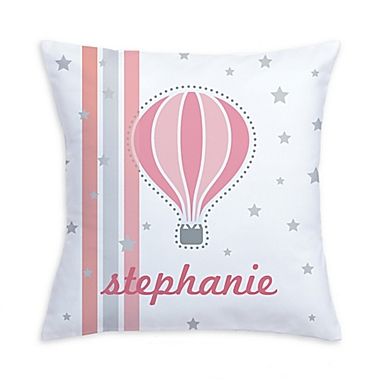 Hot Air Balloon Pillow in Pink/White. View a larger version of this product image.