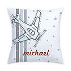Alternate image 0 for Vintage Airplane Pillow in Grey/White