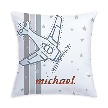 Vintage Airplane Pillow in Grey/White. View a larger version of this product image.