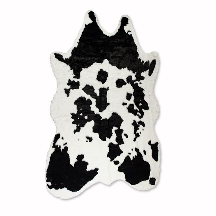Luxe Faux Fur Cowhide 5Foot 3Inch x 7Foot 6Inch Rug/Throw in