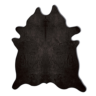 bel amore&reg; Geneva 6&#39; x 7&#39; Handcrafted Cowhide Area Rug in Black. View a larger version of this product image.