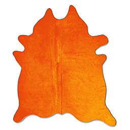 bel amore® Geneva 6' x 7' Handcrafted Cowhide Area Rug in Orange
