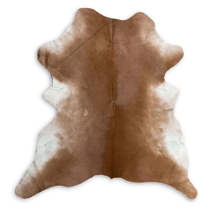 Natural Rugs Calfskin Cowhide 2Foot x 3Foot Accent Rug in Tan Bed