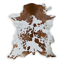 Natural Rugs Calfskin Cowhide 2-Foot x 3-Foot Accent Rug in Brown/White
