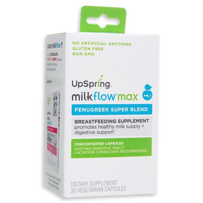 UpSpring® Milkflow™ Max 30-Count Fenugreek and Shatavari Breastfeeding Supplement Capsules ...