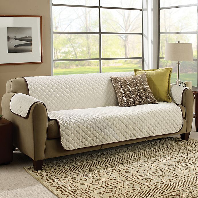 couchcoat™ furniture cover in brown/cream | bed bath and beyond canada