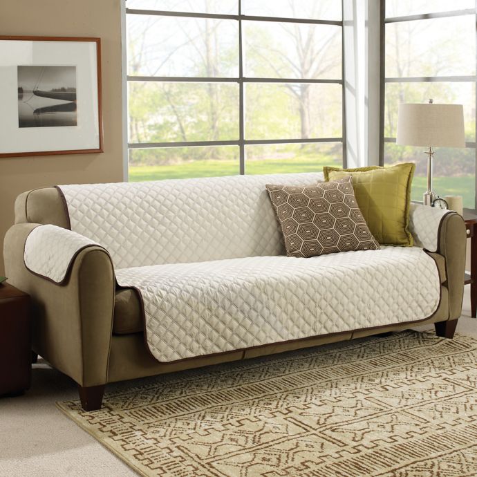CouchCoat™ Furniture Cover in Brown/Cream | Bed Bath & Beyond