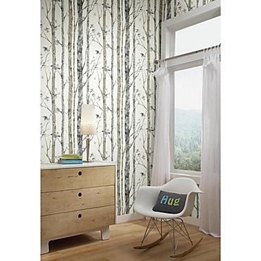 Roommates &quot;Birch Trees&quot; Peel & Stick Wall Décor in White/Brown. View a larger version of this product image.