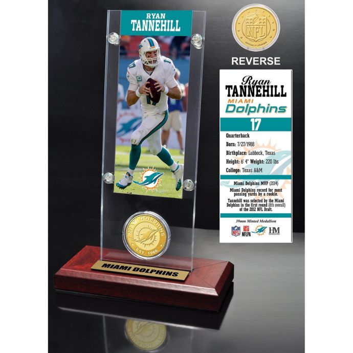 NFL Miami Dolphins Ryan Tannehill Ticket and Team Coin Desktop Display