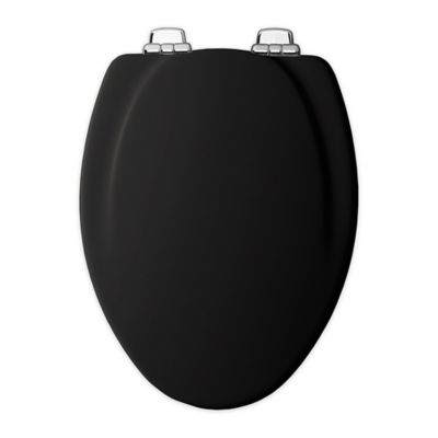 black padded elongated toilet seat