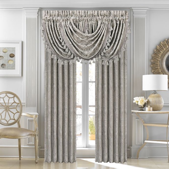 J. Queen New York™ Corinna Window Curtain Panels and Valance in Silver ...