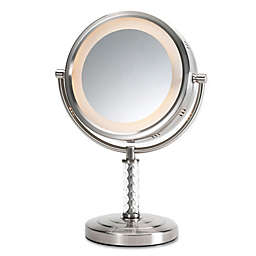 Jerdon® 1x/6x LED Swivel Tabletop Vanity Mirror in Nickel