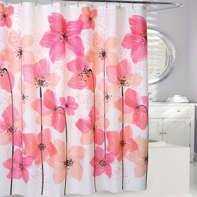 Georgia Shower Curtain In Coal Peach Bed Bath Beyond