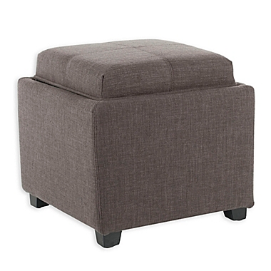 Safavieh Harrison Single Tray Storage Ottoman in Charcoal. View a larger version of this product image.