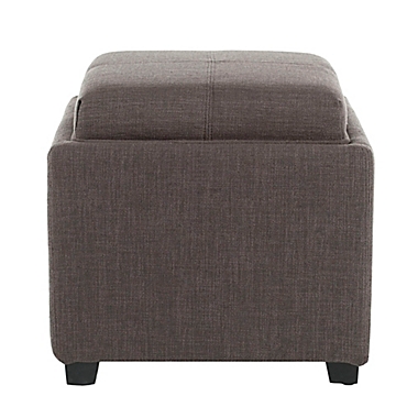 Safavieh Harrison Single Tray Storage Ottoman in Charcoal. View a larger version of this product image.