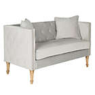 Alternate image 0 for Safavieh Sarah Tufted Settee with Pillows in Grey