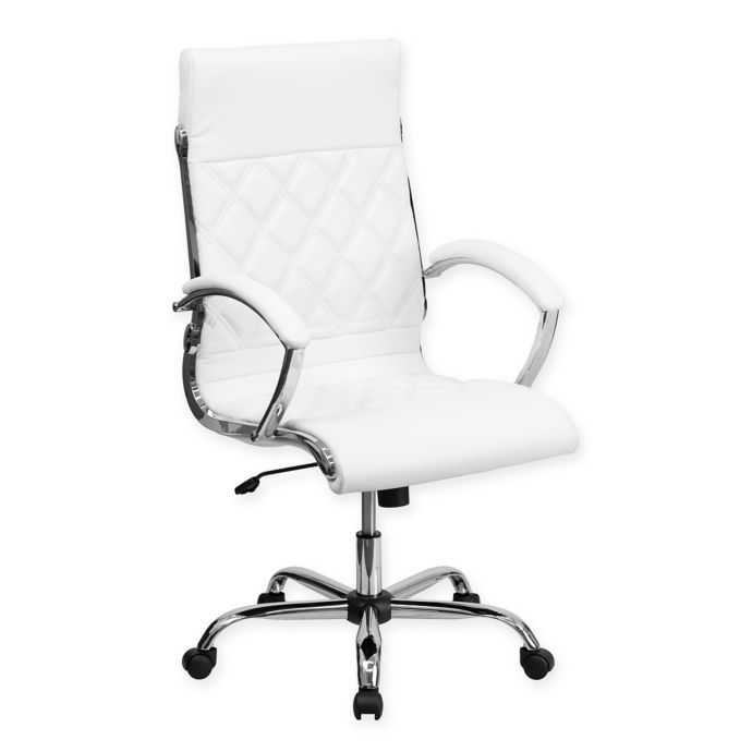 Flash Furniture High Back Leather Executive Office Chair In White