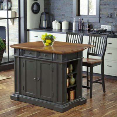 Kitchen Island With Stools In Grey, Breakfast Bar Countertop Home Depot