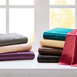 Madison Park Essentials Satin Solid Sheet Set
