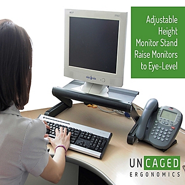 Uncaged Ergonomics Workez Professional Adjustable Laptop/Tablet Stand in Black. View a larger version of this product image.