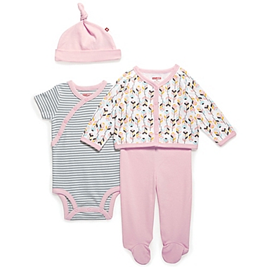 SKIP*HOP® Boho Feathers 4-Piece Take Me Home Pant Set with Hat in Pink ...