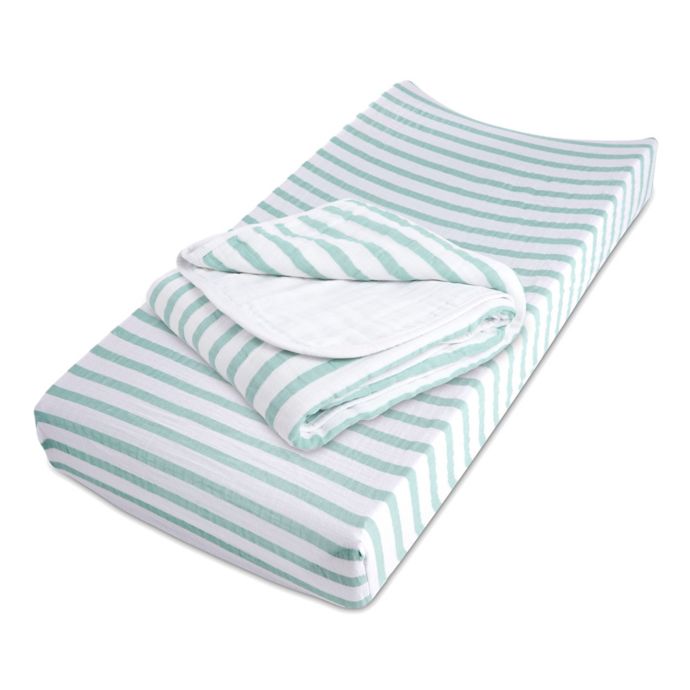 Aden By Aden Anais Blazer Stripe Crib Bedding In Aqua Bed