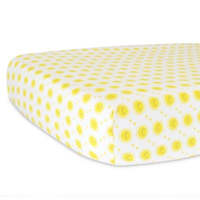 Hello Spud Organic Cotton Jersey Sunshine Fitted Crib Sheet in Yellow