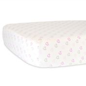 Hello Spud Organic Cotton Jersey Heart Fitted Crib Sheet in Pink