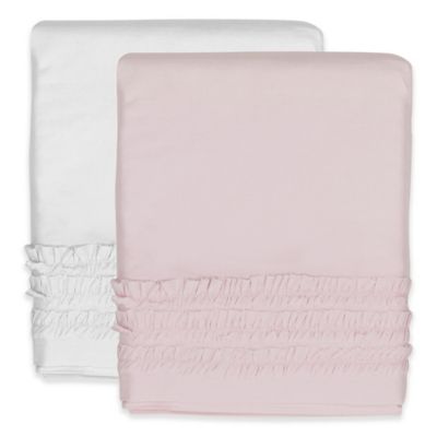 pink crib skirt ruffle