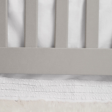 Hello Spud Emma Ruffle Crib Skirt in White. View a larger version of this product image.