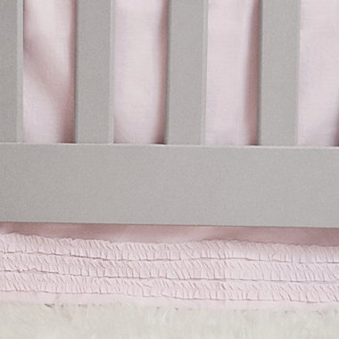 Hello Spud Emma Ruffle Crib Skirt in Pink. View a larger version of this product image.