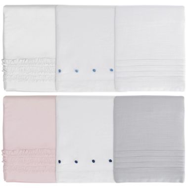 Hello Spud Shore Lines Pintuck Crib Skirt in White. View a larger version of this product image.