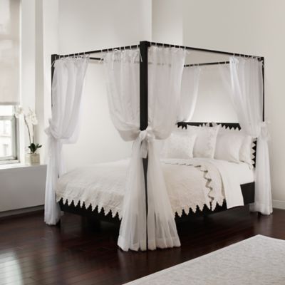 Tie Sheer Bed Canopy Curtain Set In, Canopy Bed With Curtains Closed