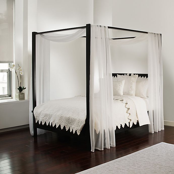 Scarf Sheet Bed Canopy Curtain In White, Hanging Canopy For Queen Bed