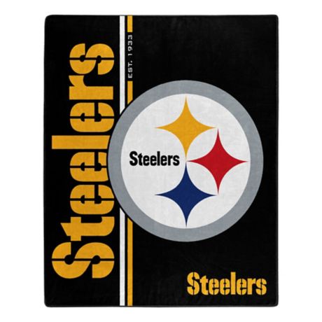 Nfl Pittsburgh Steelers Royal Plush Raschel Throw